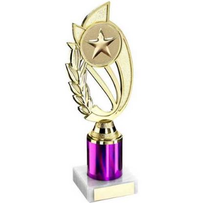 Picture of Gold~purple Plastic Laurel Holder Assembled On Marble