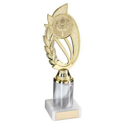 Picture of Gold~white Plastic Laurel Holder Assembled On Marble