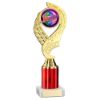 Picture of Gold|red Olympic Holder Assembled On Marble - (2" Cen|2" Tube) 9in