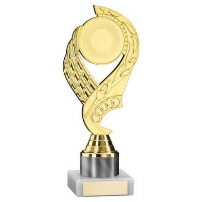 Picture of Gold|white Olympic Holder Assembled On Marble - (2" Cen|1" Tube) 8in