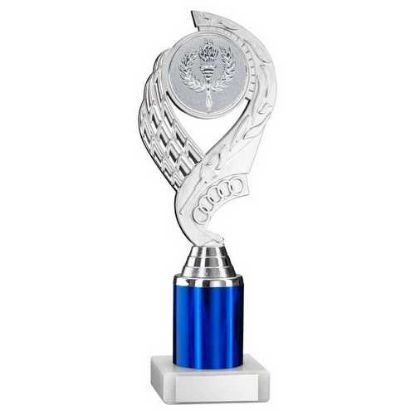 Picture of Silver~blue Olympic Holder Assembled On Marble