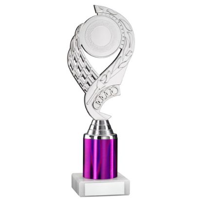 Picture of Xxx Silver|purple Olympic Holder Assembled On Marble - (2" Cen|2" Tube) 9in
