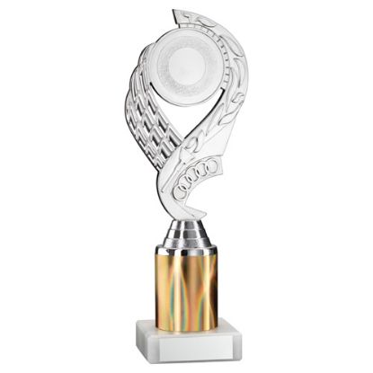 Picture of Silver|gold Olympic Holder Assembled On Marble - (2" Cen|2" Tube) 9in