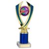 Picture of Gold|blue Diamond Holder Assembled On Marble - (2" Cen|2" Tube) 8.75in