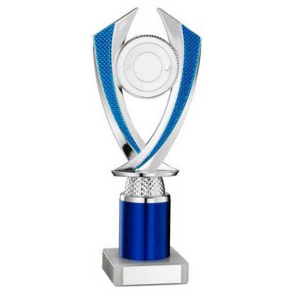 Picture of Silver|blue Diamond Holder Assembled On Marble - (2" Cen|2" Tube) 8.75in