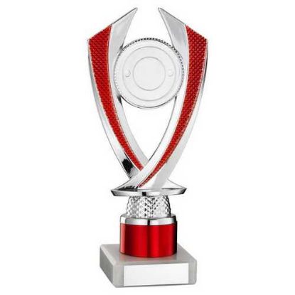 Picture of Silver|red Diamond Holder Assembled On Marble - (2" Cen|1" Tube) 7.75in