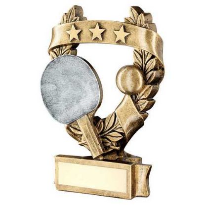 Picture of Brz~pew~gold Table Tennis 3 Star Wreath Award With Plate