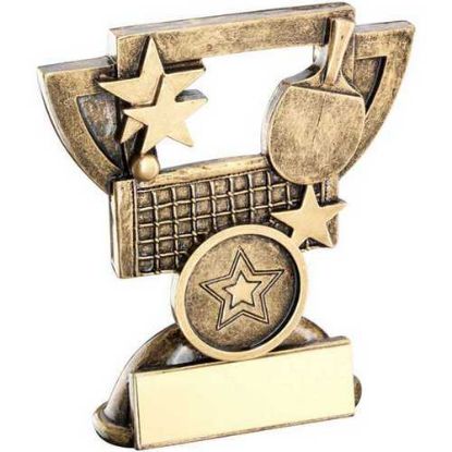 Picture of Brz~gold Table Tennis Mini Cup With Plate (1in Centre)
