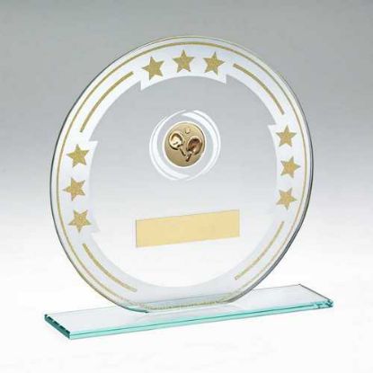 Picture of Jade~silver~gold Round Glass With Table Tennis Insert And Plate