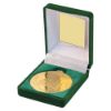 Picture of Green Velvet Box And Hurling 50mm Medal Trophy Gold - 3.5in