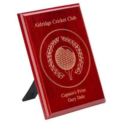 Picture of Rosewood Finish Plaque Fitted With Plastic Strut (Portrait) - 5 X 7in