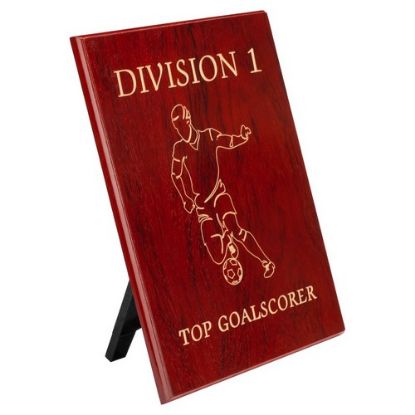 Picture of Rosewood Finish Plaque Fitted With Plastic Strut (Portrait)