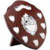 Picture of Mahogany Shield With Chrome Fronts And 7 Record Shields (1in Centre) - 11in