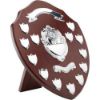 Picture of Mahogany Shield With Chrome Fronts And 13 Record Shields (1in Centre) - 14in