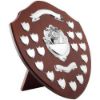 Picture of Mahogany Shield With Chrome Fronts And 17 Record Shields (1in Centre) - 16in