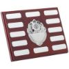 Picture of Rosewood Plaque With Chrome Fronts And Plates (1in Cen) 12 Plates - 6 X 8in