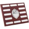 Picture of Rosewood Plaque With Chrome Fronts And Plates (1in Cen) 12 Plates - 7 X 9in