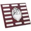Picture of Rosewood Plaque With Chrome Fronts And Plates (1in Cen) 14 Plates - 8 X 10in