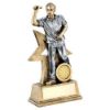 Picture of Brz|gold|pew Male Darts Figure With Star Backing With Plate (1in Centre) - 9in
