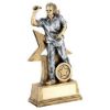 Picture of Brz|gold|pew Female Darts Figure With Star Backing With Plate (1in Centre) - 6in