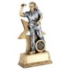 Picture of Brz|gold|pew Female Darts Figure With Star Backing With Plate (1in Centre) - 6in