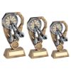 Picture of Brz|pew|gold Darts With Dartboard On Diamond With Plate (1in Centre) - 6in