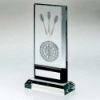 Picture of Clear|black Glass With Lasered Darts Image And Plate (15mm Thick) - 7.5in