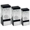Picture of Clear|black Glass Block With Lasered Darts Image With Plate - 5.5in