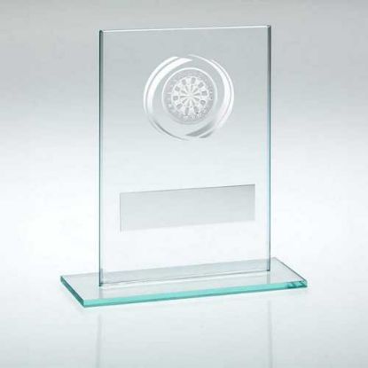 Picture of Jade|silver Glass With Darts Insert And Plate - 4.5in