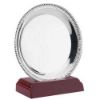 Picture of Silver Plated Rope Salver On Wooden Stand -   (8" Salver) 8.25in