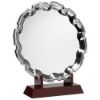 Picture of Silver Plated Chippendale Salver On Wooden Stand - (6" Salver) 7.25in