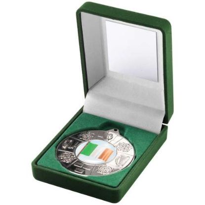 Picture of Green Velvet Box And 50mm Medal Four Provinces Trophy (1in Cen) Silver