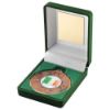 Picture of Green Velvet Box And 50mm Medal Four Provinces Trophy (1in Cen) Bronze - 3.5in