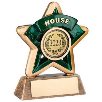 Picture of Mini Star House With Plate (1in Centre) Brz~gold~green