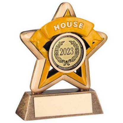 Picture of Mini Star House With Plate (1in Centre) Brz~gold~yellow