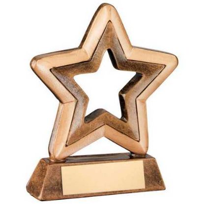 Picture of Brz|gold Resin Generic Mini Star With Plate - 3.75in