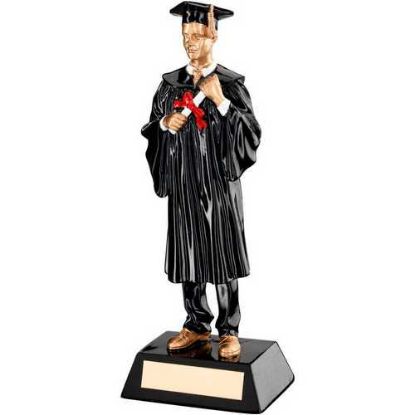 Picture of Blk~gold Resin Male Graduate Figure With Plate