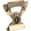 Picture of Brz|gold Sports Day Mini Cup With Plate (1in Centre) - 3.75in