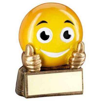 Picture of Brz|yellow Thumbs Up Emoji Figure With Plate - 2.75in