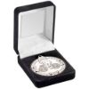 Picture of Black Velvet Medal Box And 50mm Medal Cycling Trophy Silver - 3.5in