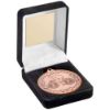 Picture of Black Velvet Medal Box And 50mm Medal Cycling Trophy Bronze - 3.5in