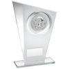 Picture of White|silver Printed Glass Plaque With Quiz Insert With Plate - 7.25in