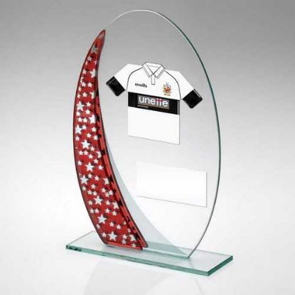 Picture of Jade~red~silv Oval Glass And Plate