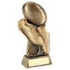 Picture of Brz|gold|pew Flatback Rugby Ball & Boots On Riser With Plate (1in Cen) - 5"