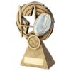 Picture of Brz|pew|gold Rugby Ball And Posts On Holed Spiral With Plate (1in Cen) - 4.75in