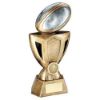 Picture of Brz|pew|gold Rugby Ball On Cup Riser With Plate (1in Centre) - 8in