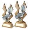 Picture of Brz|pew|gold Rugby Ball And Boot On Pointed Backdrop With Plate (1in Cen) - 8in