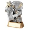 Picture of Pew|gold Rugby Ball With Boot|shirt On Brz Base With Plate (1in Cen) - 5.25"