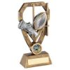 Picture of Brz|pew|gold Rugby Boot And Ball & Posts On Diamond With Plate (1in Cen) - 7in