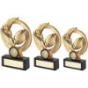 Picture of Gold|black Rugby Ball And Boot On Round Wreath With Plate (1in Centre) - 4.5in